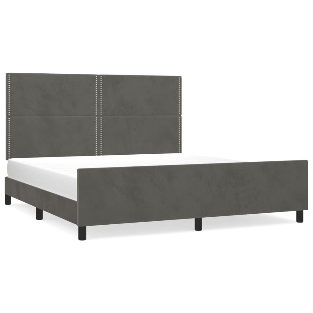 vidaXL Estructura cama con cabecero terciopelo gris oscuro 180x200 cm