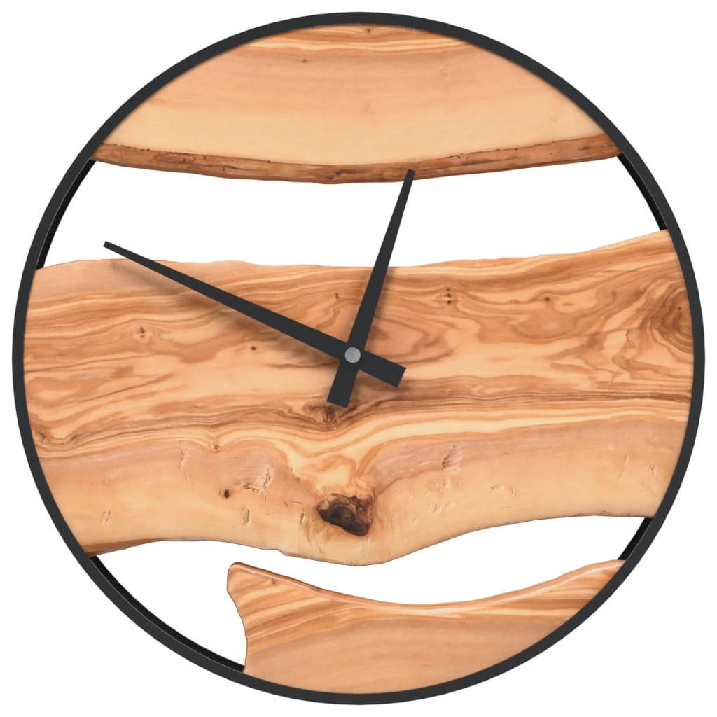 vidaXL Reloj de pared de hierro y madera de roble Ø35 cm reloj Color Marrón,  Marrón oscuro, y mas