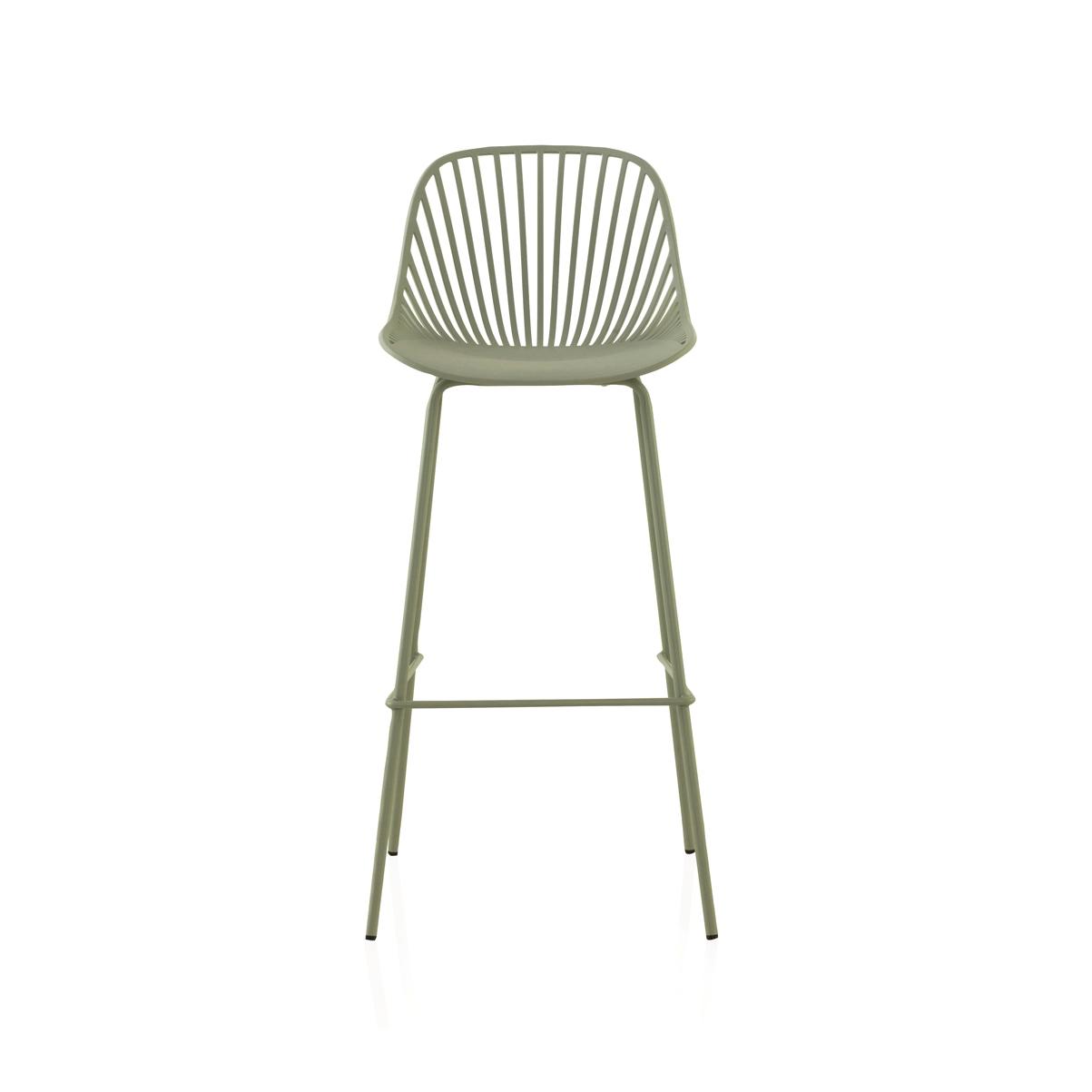 Set De 2 Taburetes Pp Color Pistacho Con Patas Metalicas El mejor complemento para tu hogar. Fijalo