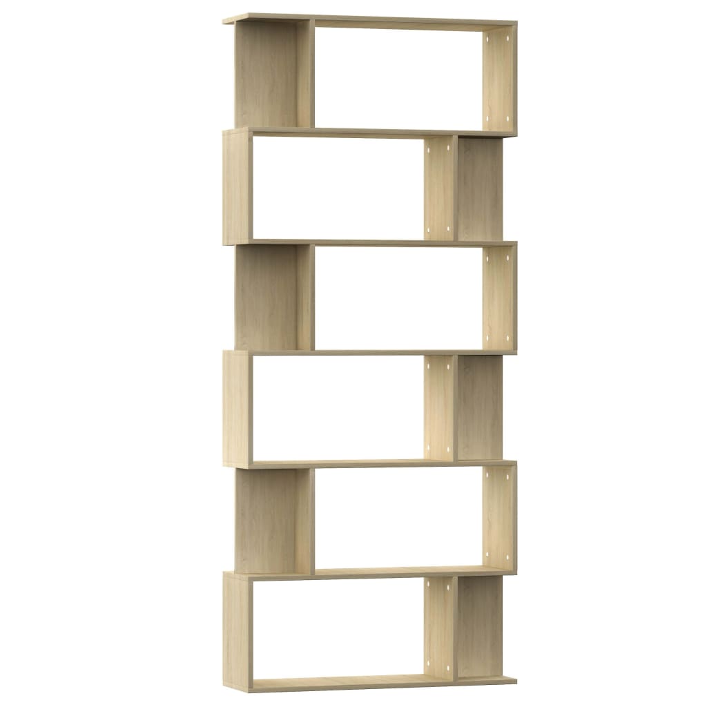 Vidaxl Estantería/biombo Madera Contrachapada 80x24x192 Cm Blanco, Negro, Roble Sonoma
