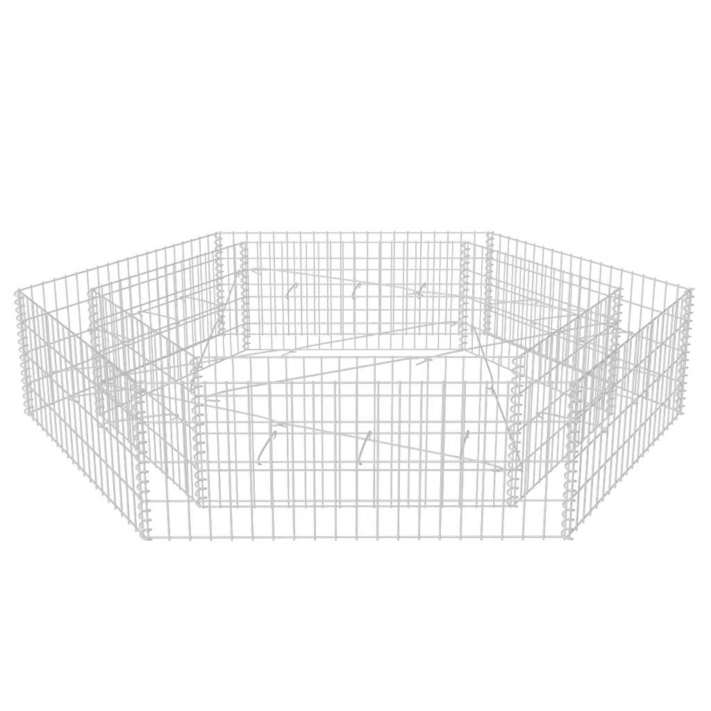 vidaXL Arriate hexagonal de gaviones 200x173x40 cm