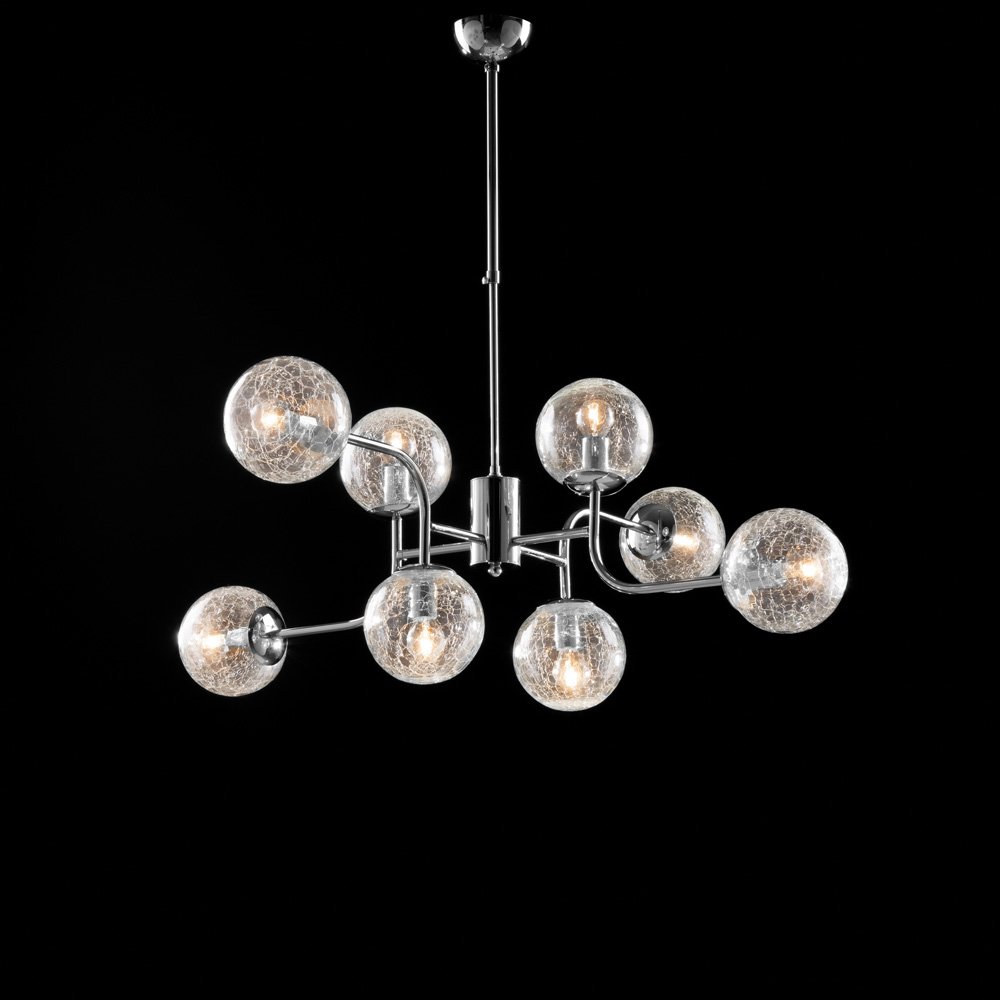 Lámpara moderna Ikarus Chrome 8 Luces E14