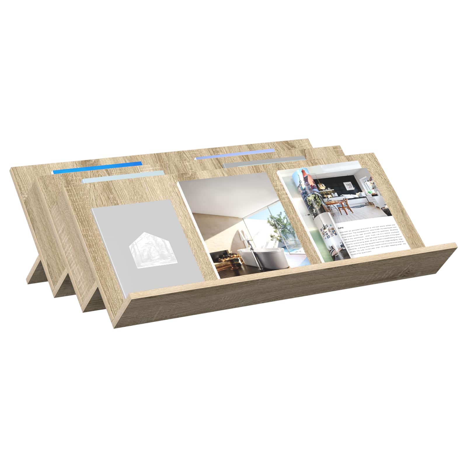 vidaXL Estante de revistas 90 x 53 x 28,5 cm Madera de ingeniería