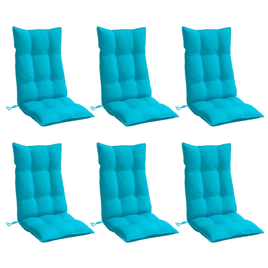 vidaXL Cojines para silla con respaldo alto 6 uds tela Oxford turquesa