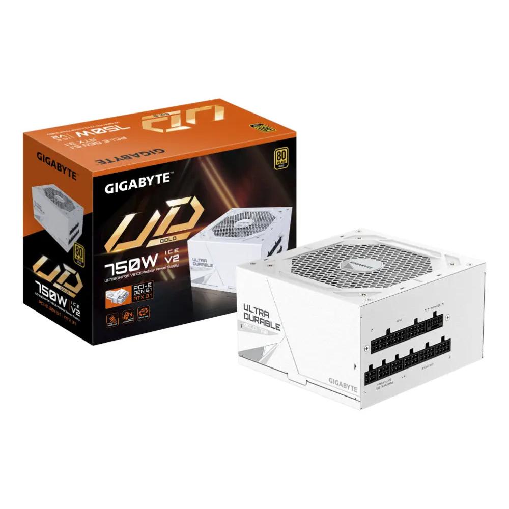 Fuente Alimentación Fuente de Alimentación GIGABYTE 750W 80 PLUS Gold UD750GM PG5 V2 ICE Modular ATX 3.1 Blanca