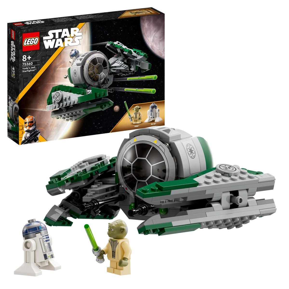 LEGO - Set de juguetes de construcción LEGO® Star Wars: Las Guerras Clon 75360 Caza Estelar Jedi de Yoda; idea de regalo para niños y niñas a partir de 8 años (253 piezas)