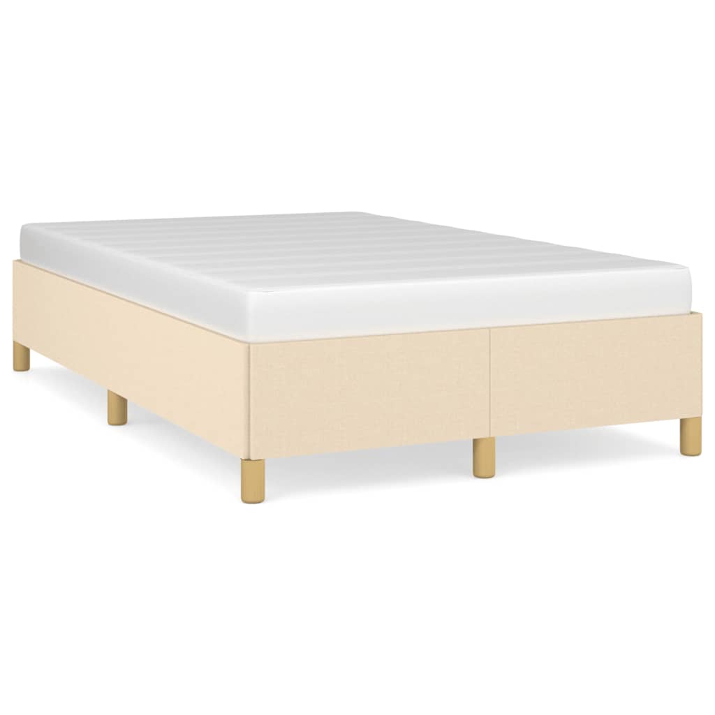 vidaXL Estructura de cama sin colchón tela crema 120x200 cm