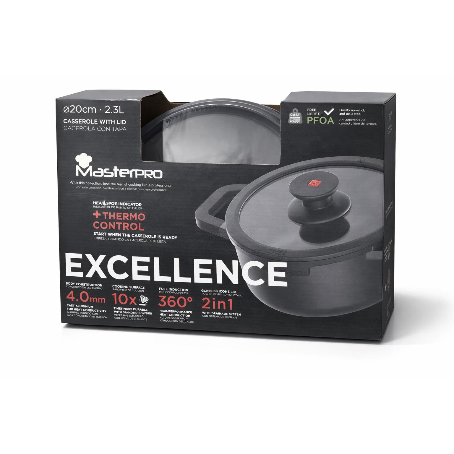 Cacerola de Aluminio Fundido con Tapa 2,3L MASTERPRO Excellence