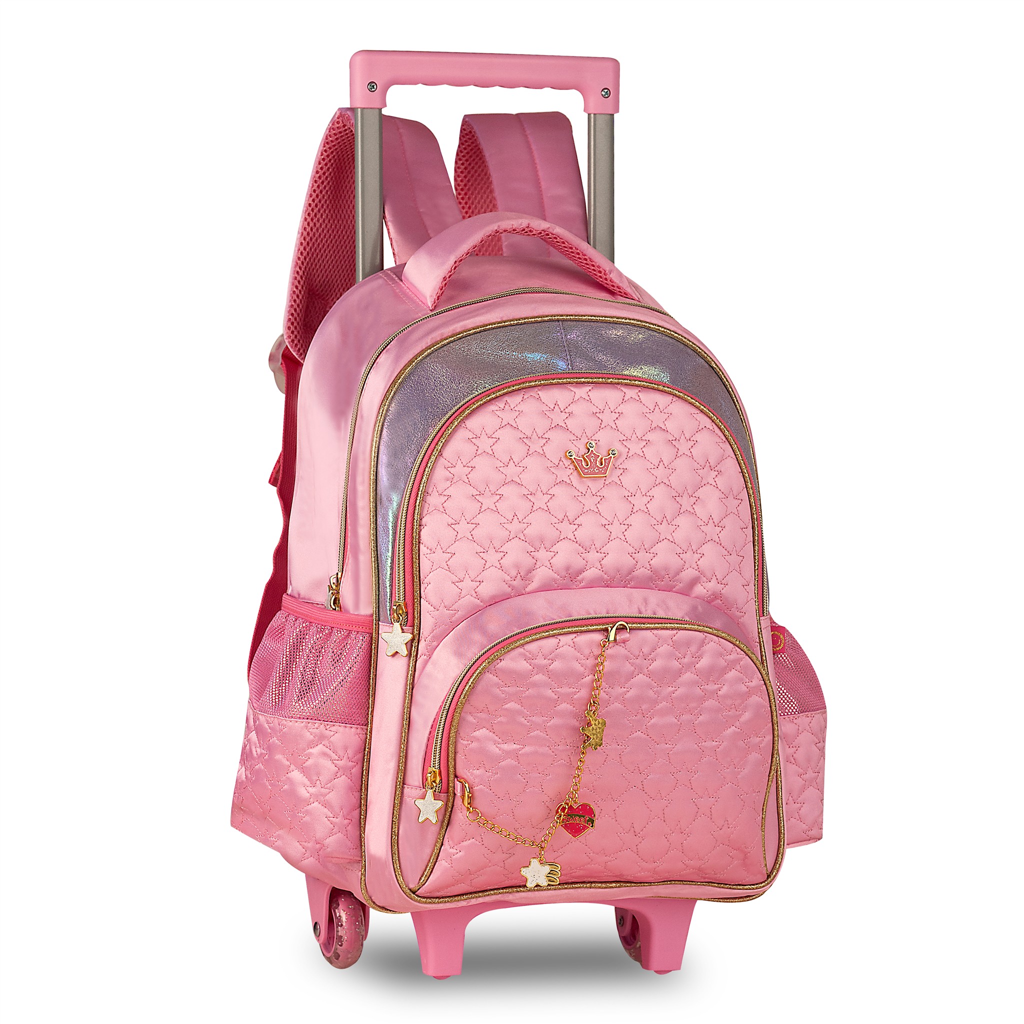 ♥Mochila Escolar con Ruedas para Niños de 5-12 Años | Gran Capacidad 40x30x13cm | 3 Compartimentos + 2 Bolsillos | Carro Integrado y Resistente | Ideal para Viaje, Excursiones y Colegio - Regalo Perfecto