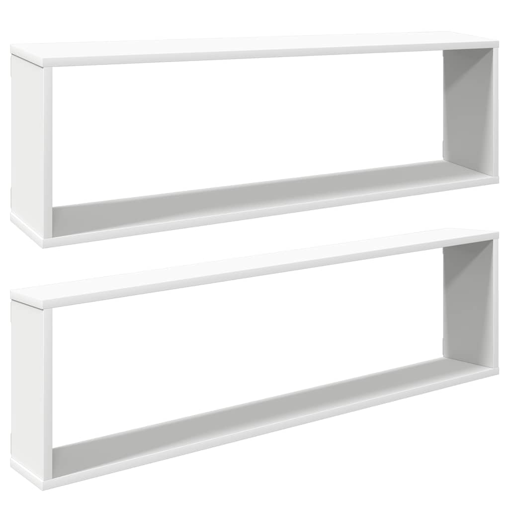 vidaXL Estante cubo de pared 2 uds madera contrachapada 100x15x30 cm