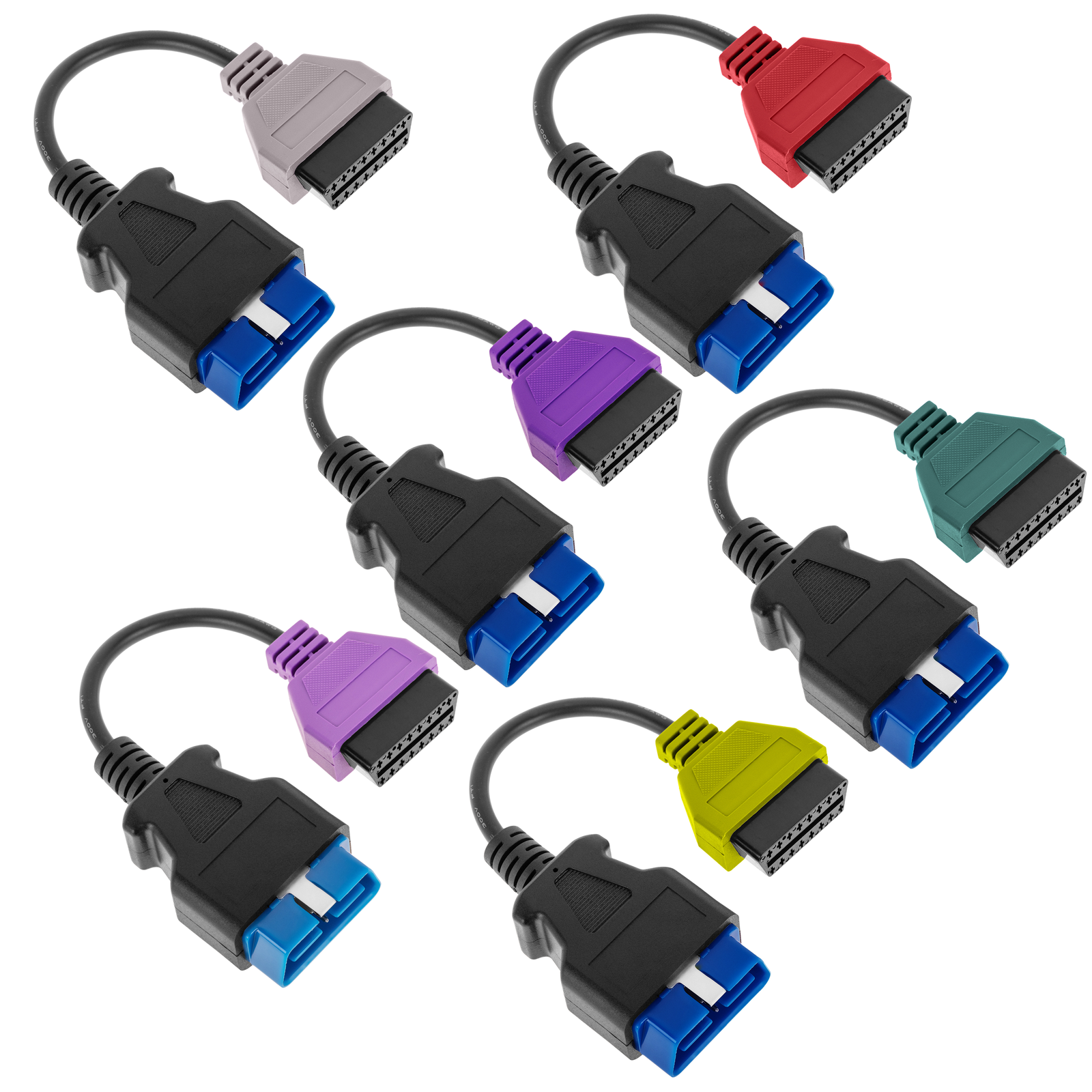 Kit 6 cables de diagnóstico OBD2 compatibles con software Fiat ECU Scan - BeMatik