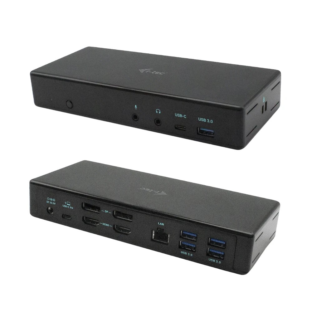 I-Tec - Docking station USB-C Quattro C31QUATTRODOCKPD con 4 monitores (2 DisplayPort + 2 HDMI), Power Delivery 85 W y Ethernet Gigabit para portátiles compatibles USB-C/TB3
