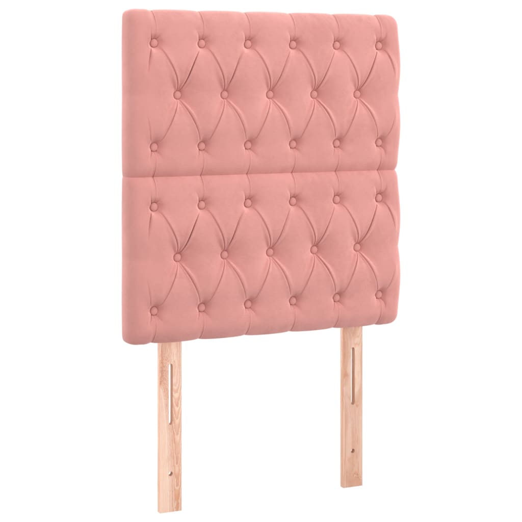 vidaXL Cabecero de cama de terciopelo rosa 80x7x118/128 cm