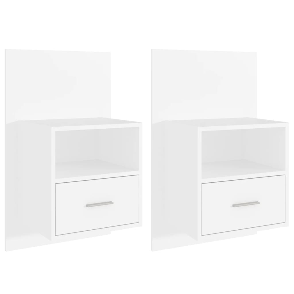 Vidaxl Mesita de Noche de Pared 2 Unidades Blanco y Negro