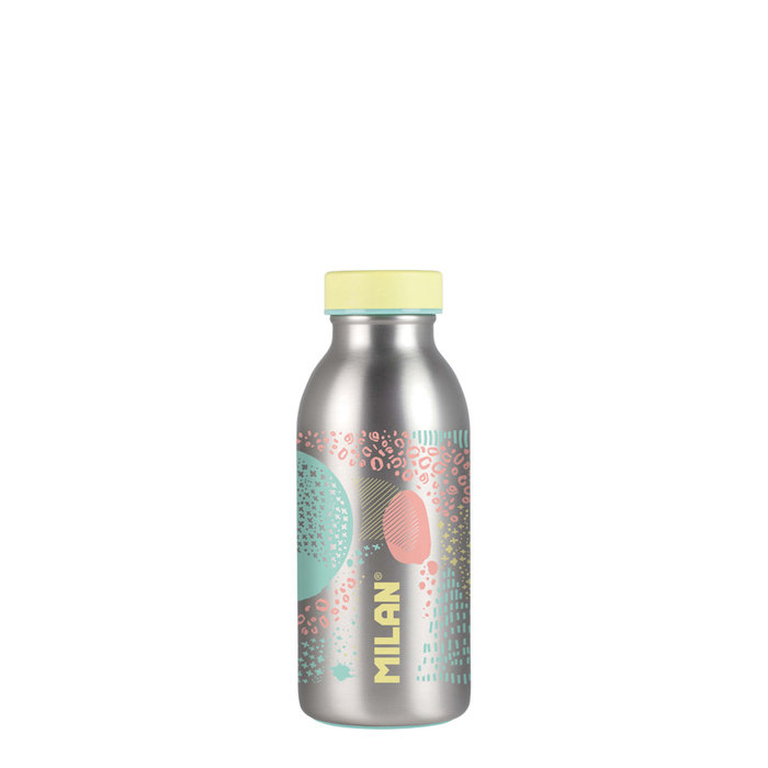 MILAN BOTELLA ISOTERMICA ACERO INOXIDABLE 350ML SERIE SILVER AMAR BOTELLAS ISOTERMICAS 75x175x175 Cms.