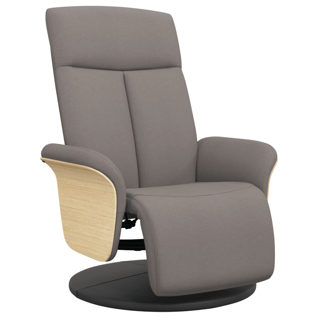 vidaXL Sillón reclinable con reposapiés tela gris taupe