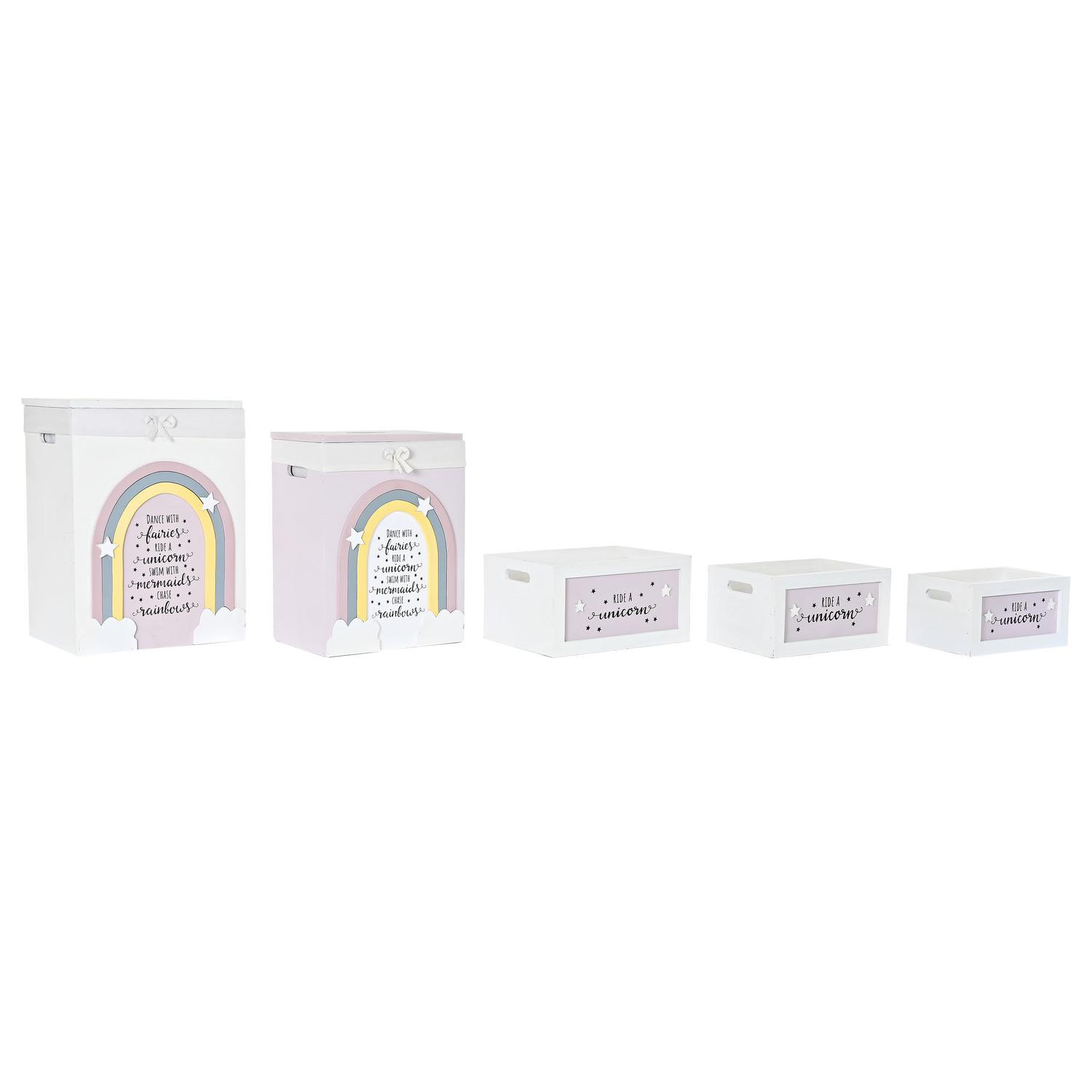 CESTA ROPA SET 5 PAULOWNIA 40X30X55 BLANCO DC195693 - EL MEJOR COMPLEMENTO PARA TU HOGAR FIJALO