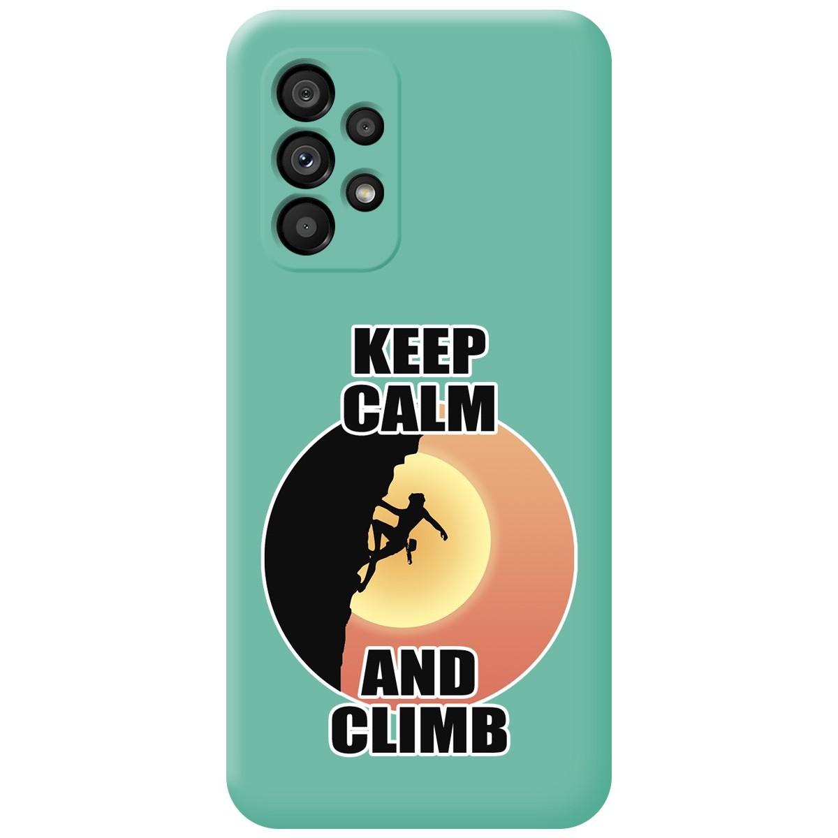Funda Silicona Líquida Verde para Samsung Galaxy A33 5G diseño Mujer Escalada Dibujos