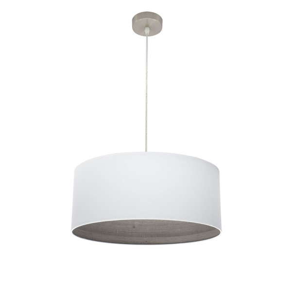 FABRILAMP Colgante Tatiana 1xe27 Niquel/blanco-mad.Gris Regx50x50 Cm