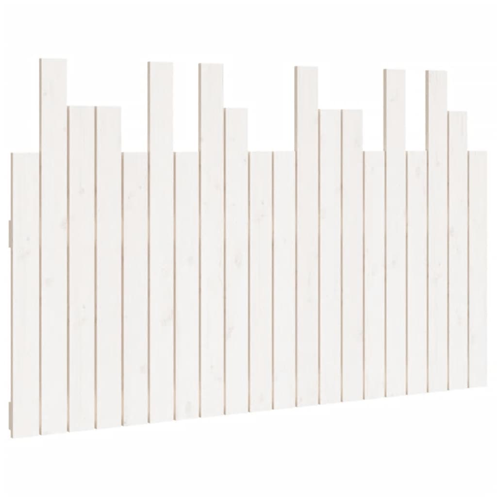 vidaXL Cabecero de cama pared madera maciza pino blanco 127,5x3x80 cm
