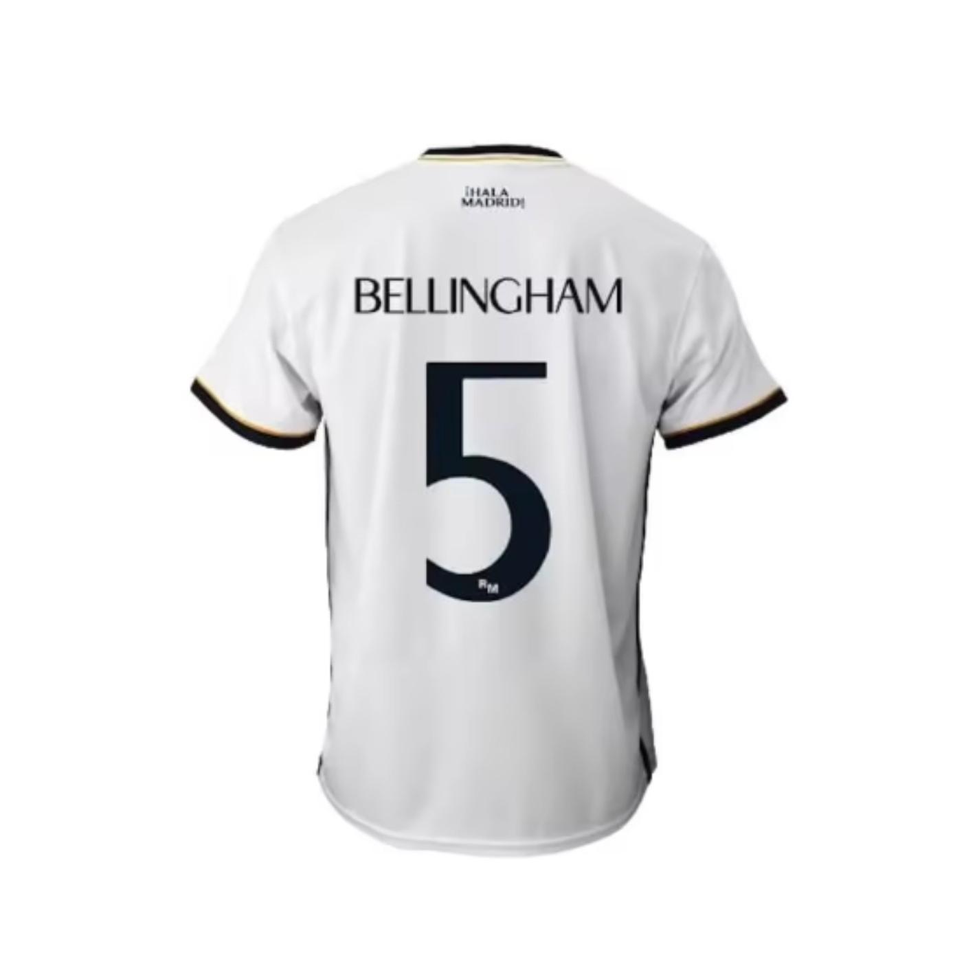 Real Madrid Conjunto Niño Camiseta y Pantalón Primera Equipación de la  Temporada 2023-2024 - Bellingham nº5