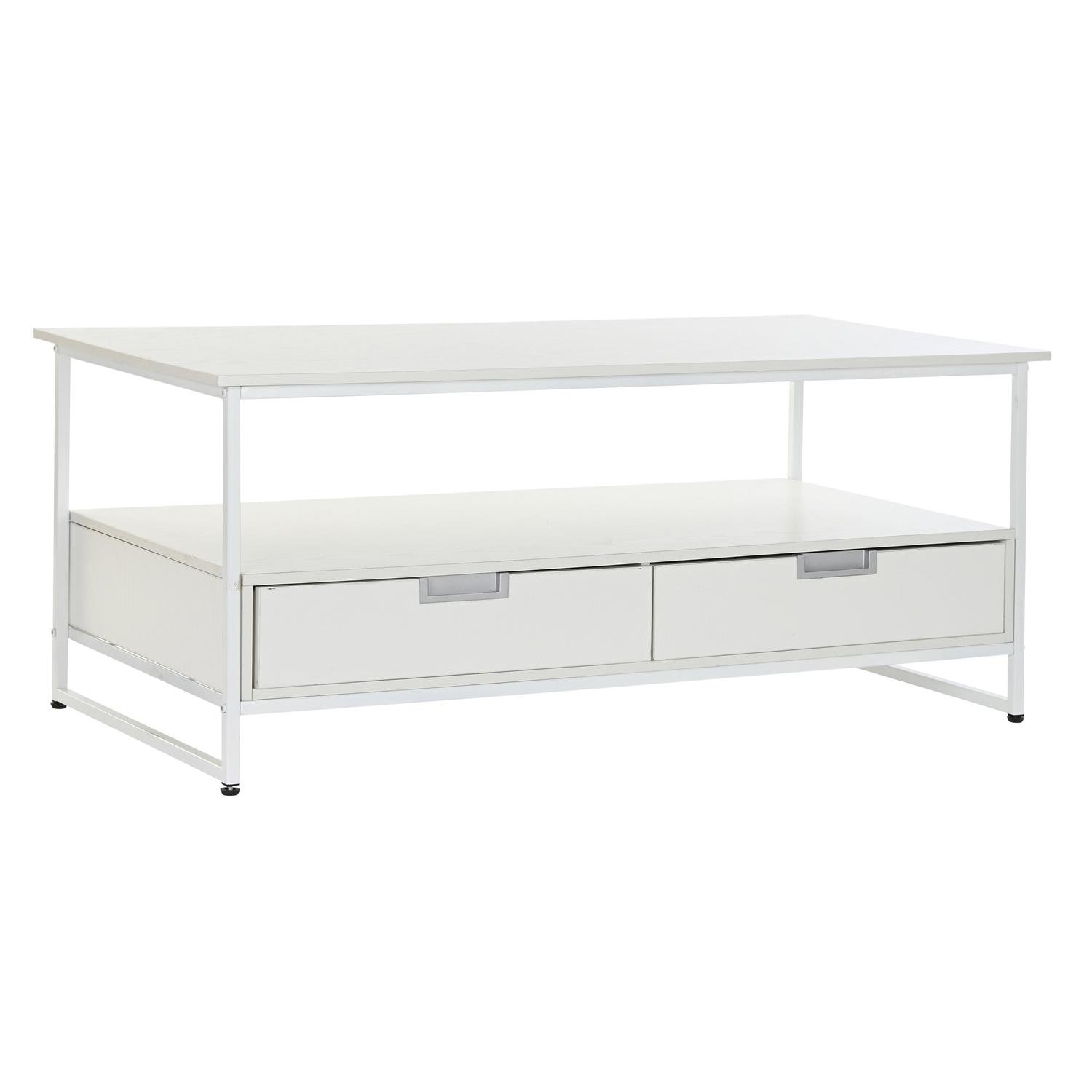 Mesa Centro Metal Mdf 110X55X46 Blanco - Fijalo - El mejor complemento para tu hogar.