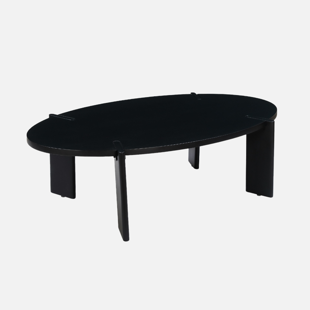 sweeek - Mesa de centro ovalada de madera maciza de mango , Reva , 120x65x36