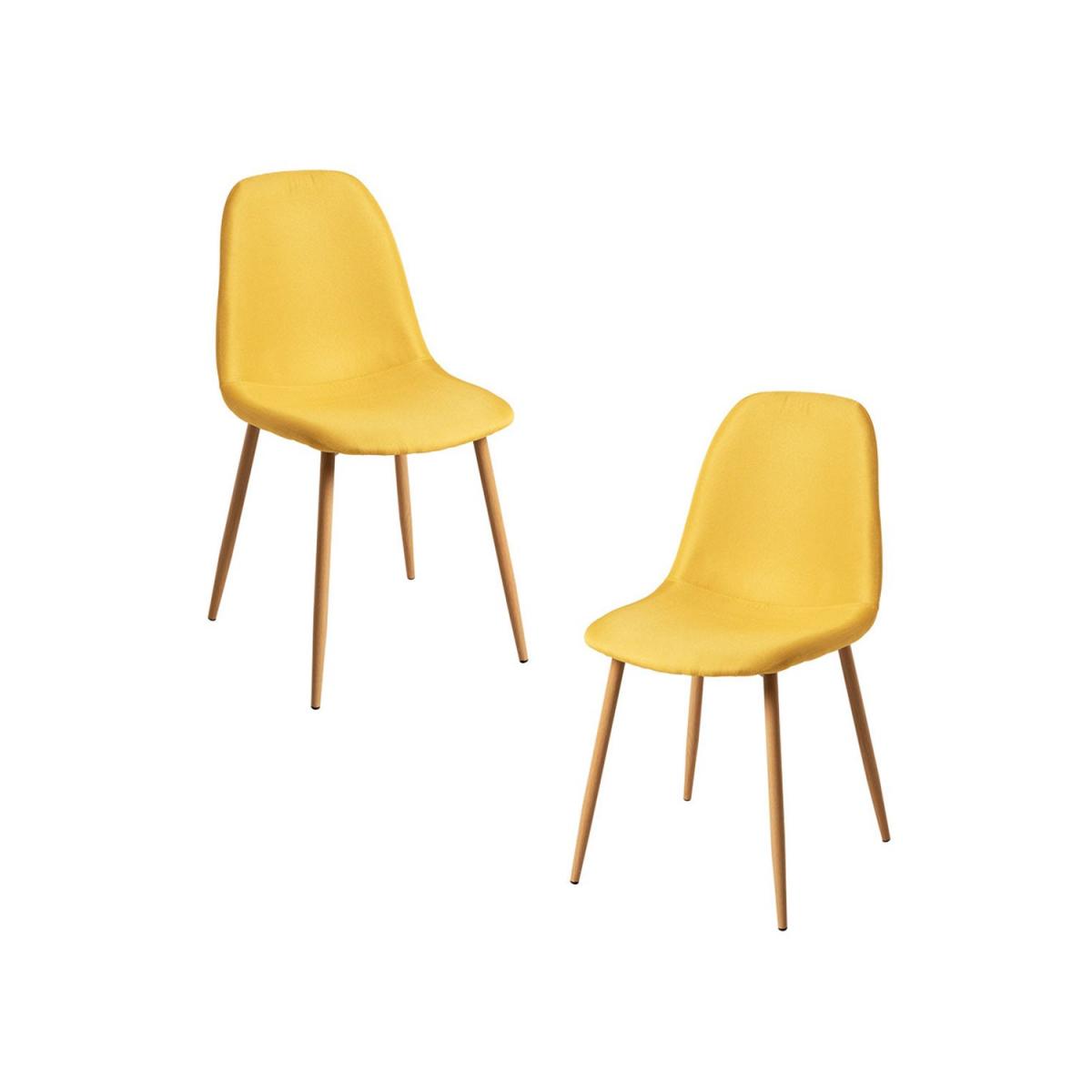 Regalos Miguel - Packs Sillas Comedor - Pack 2 Sillas Teok Tela - Amarillo