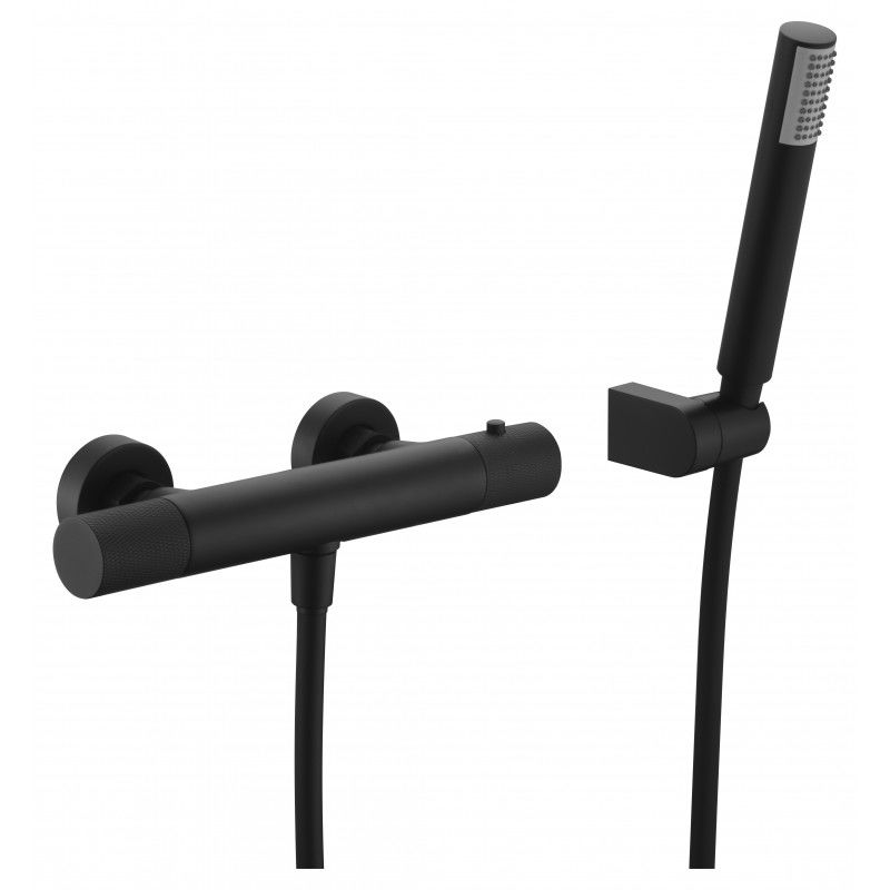 Imex Line BTD038-5NG grifo termostático para ducha de latón negro mate