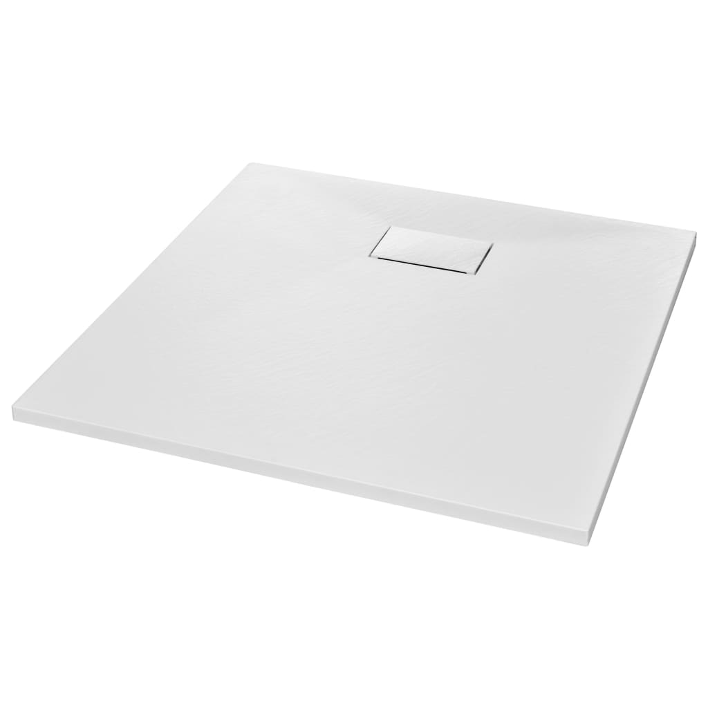 vidaXL Plato Ducha Resina Pizarra Extraplano Antideslizante 80x80 cm Color Blanco,  Gris,  Marrón y mas