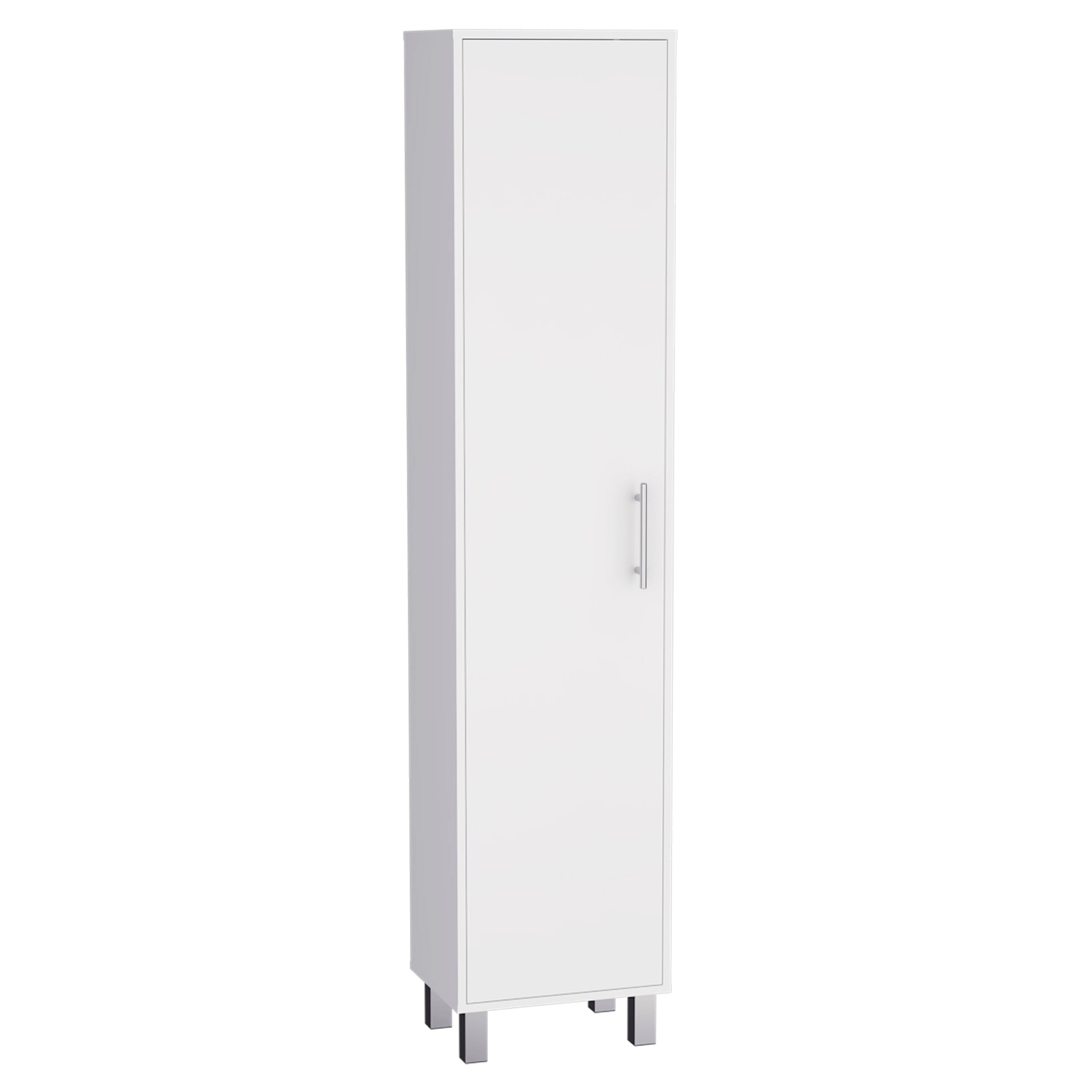 TUHOME Armario Multifuncional Laska, con 1 puerta y patas, Blanco / Marquez Madera manufacturada Cocina-Almacenamiento