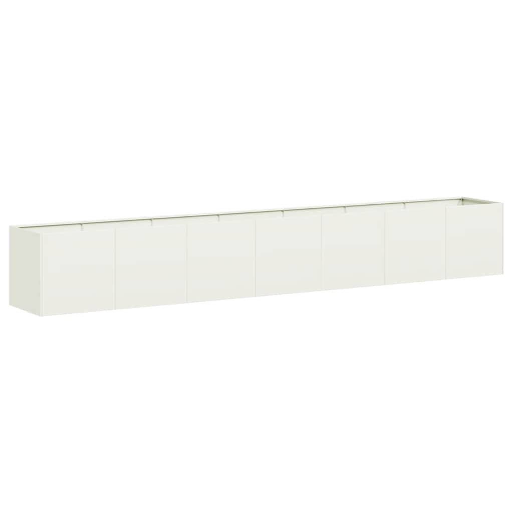 vidaXL Jardinera de acero laminado en frío blanco 280x40x40 cm
