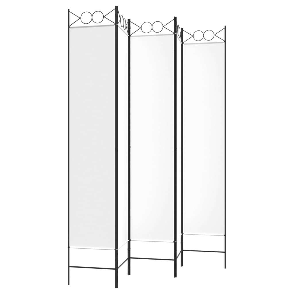 vidaXL Biombo divisor de 5 paneles de tela blanco 200x220 cm