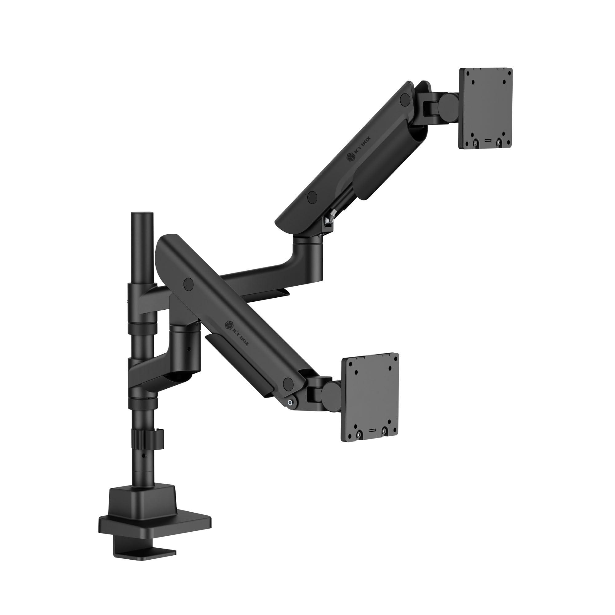 ICY BOX IB-MS702-T soporte para monitor 144,8 cm (57") Escritorio Negro