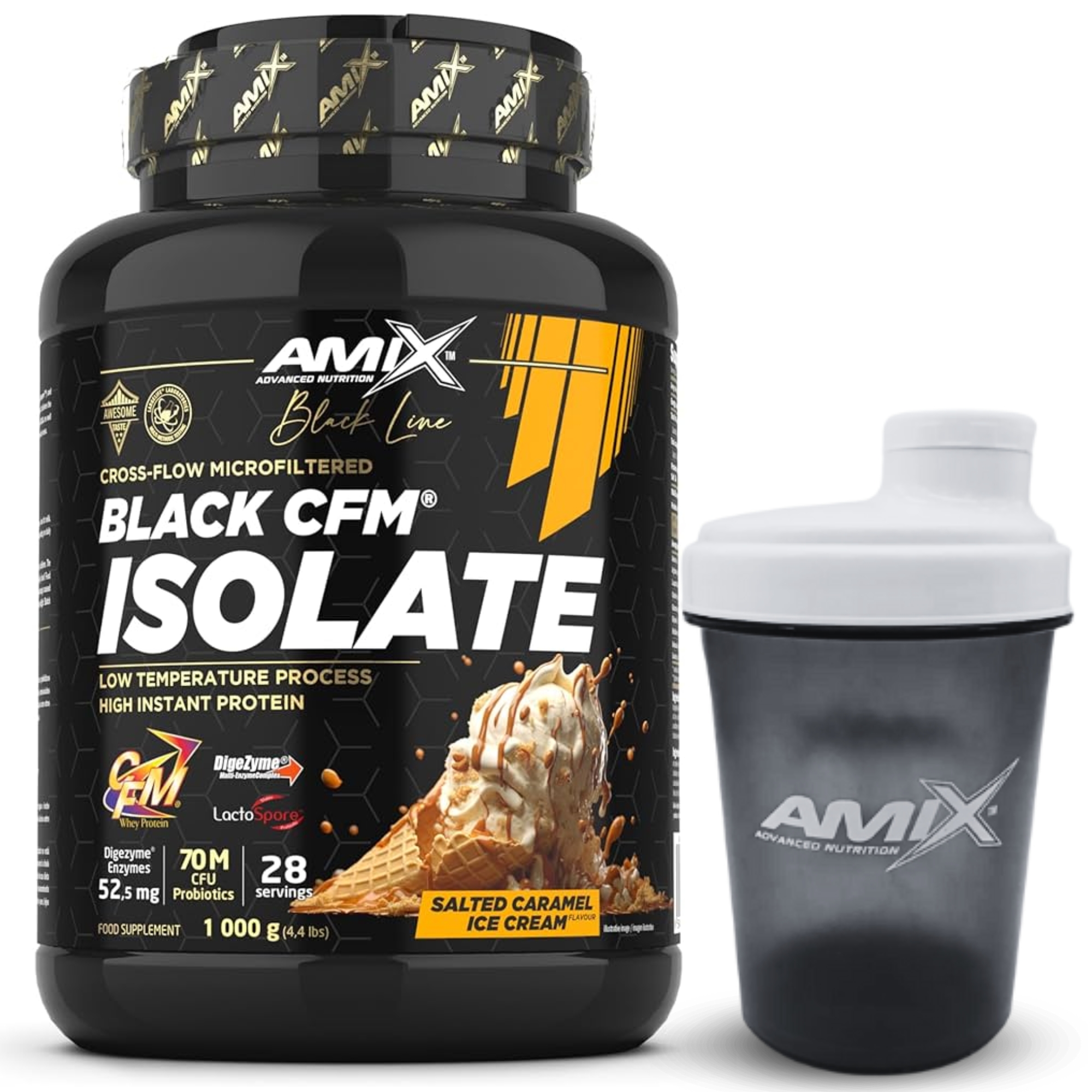 AMIX NUTRITION - PROTEÍNA BLACK CFM ISOLATE - HIGH INSTANT PROTEIN - 1kg + SHAKER REGALO