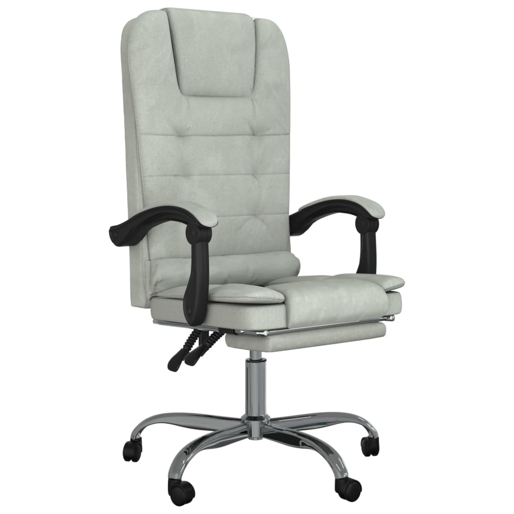vidaXL Silla de Oficina Reclinable con Masaje Sillón de Ordenador Terciopelo