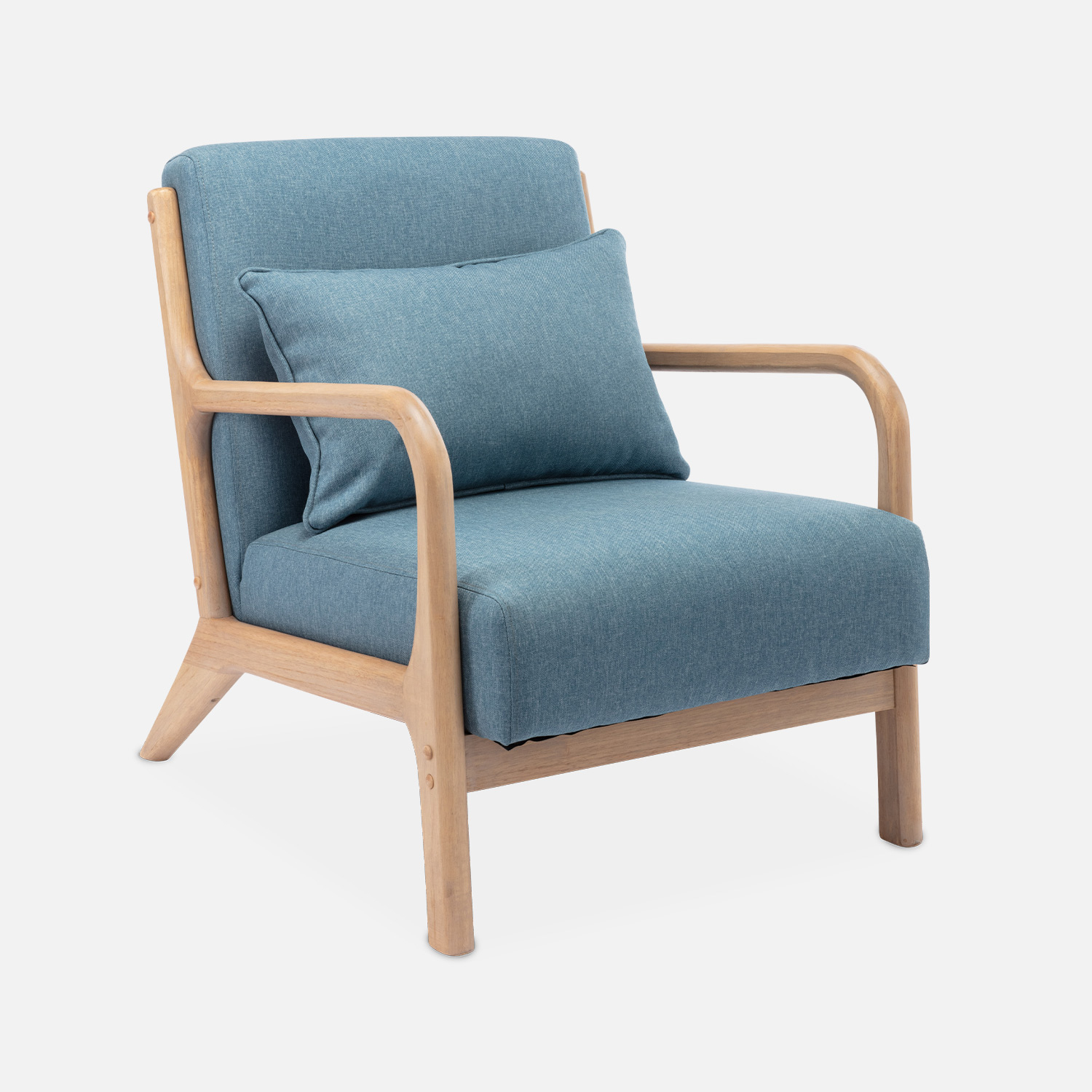 sweeek - Sillón de diseño de madera y tela , Lorens , 65x80x79