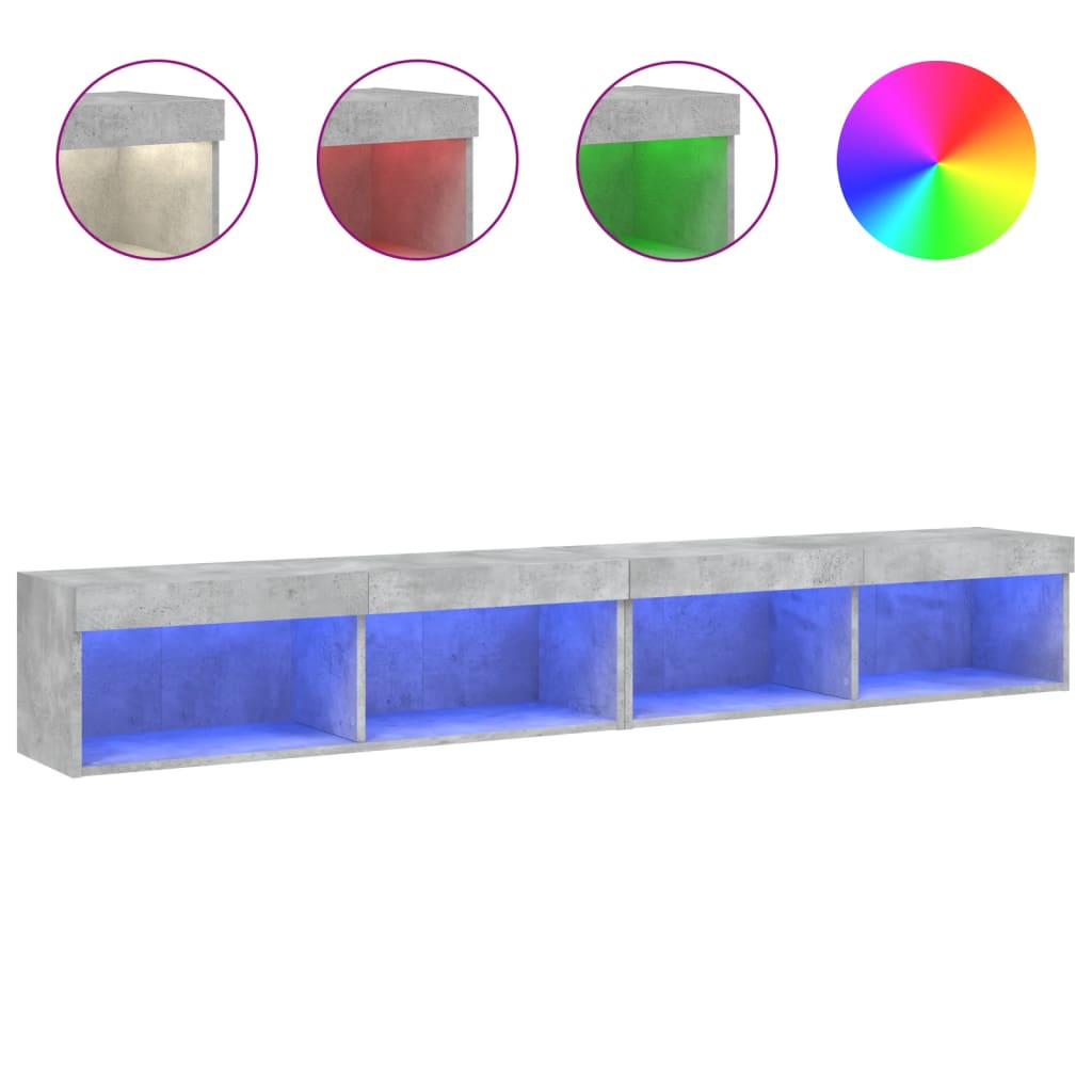 vidaXL Muebles de TV con luces LED 2 uds 100x30x30 cm, Mueble de Salon, Mueble TV, Mueble TV salon, Mesa de TV, Mueble tele