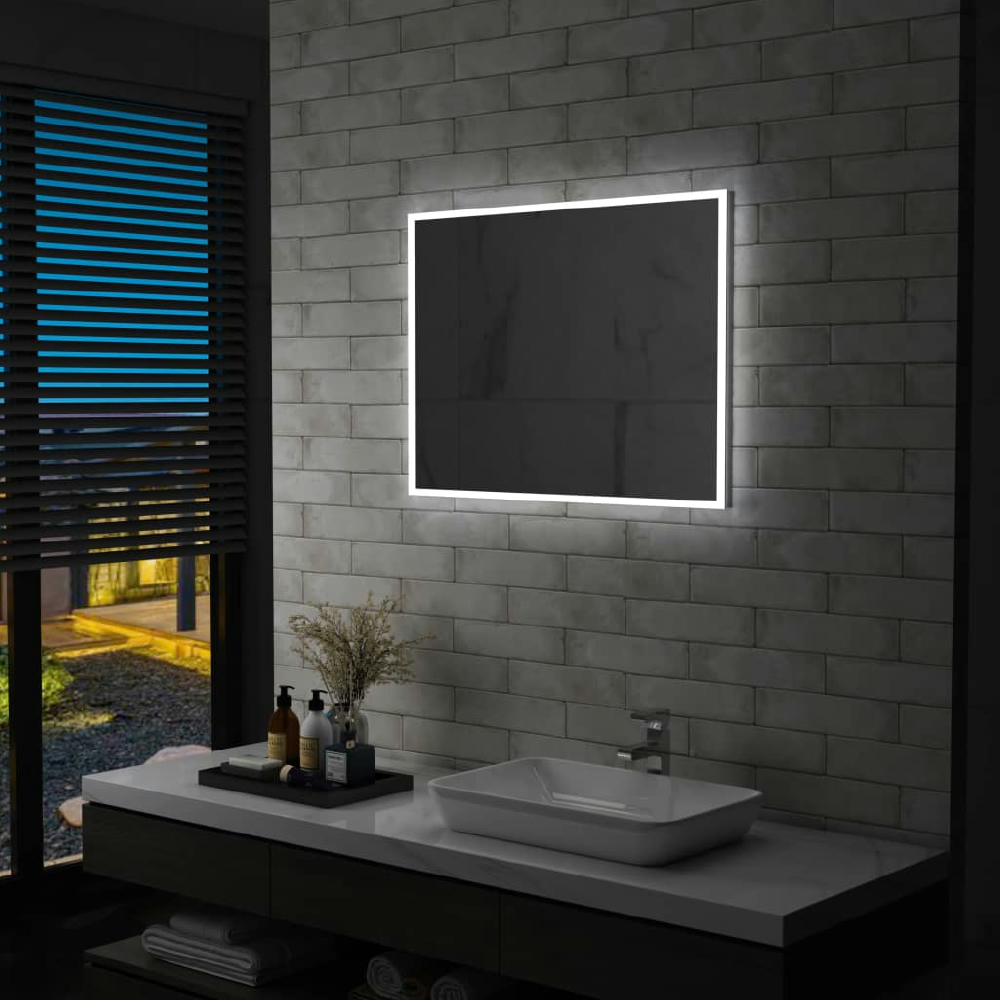 vidaXL ESPEJO DE PARED DE BAÑO CON LED 80X60 CM