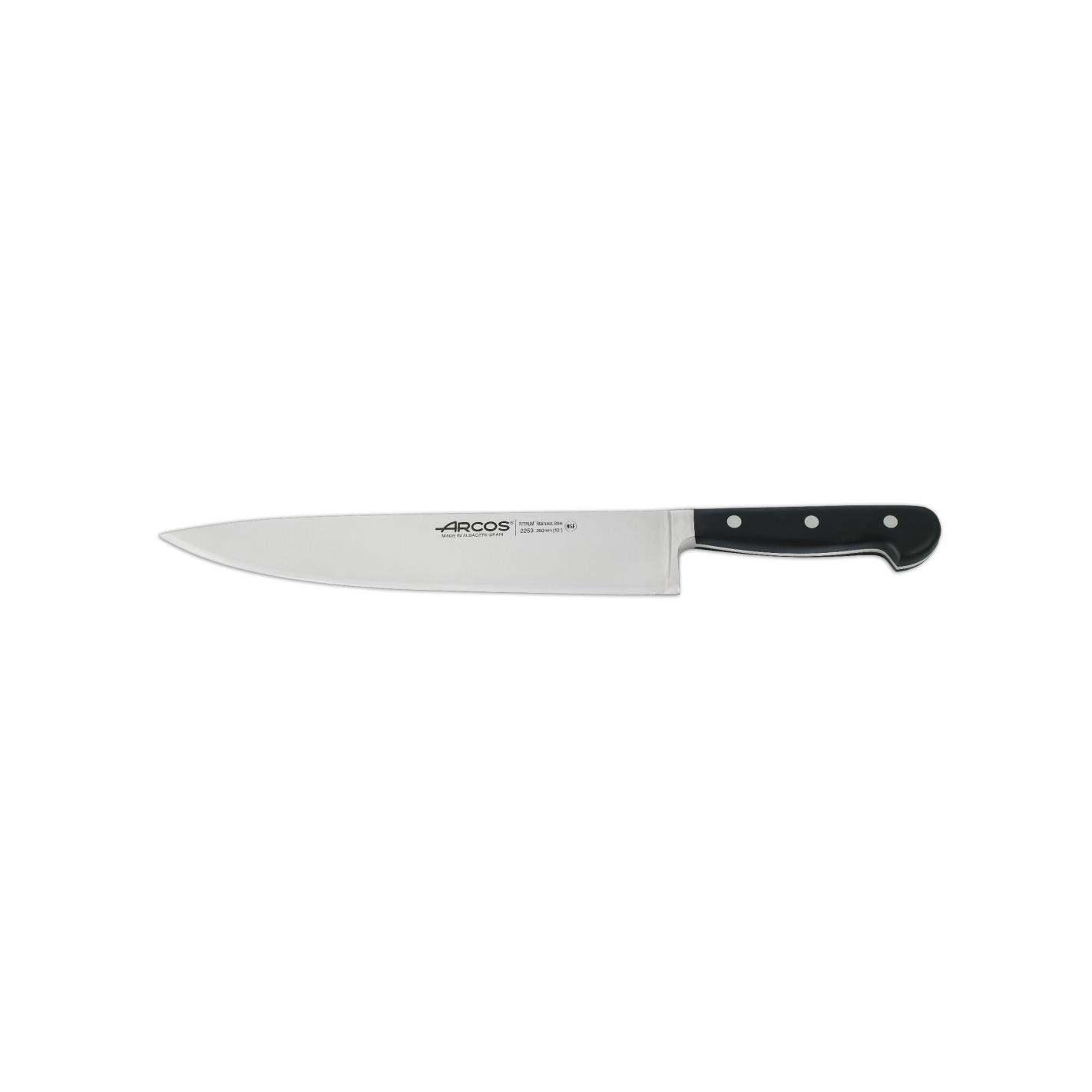 Arcos Cuchillo Cocinero Ópera 260 Mm - Hoja Ancha y Filo Liso para Corte de Verduras