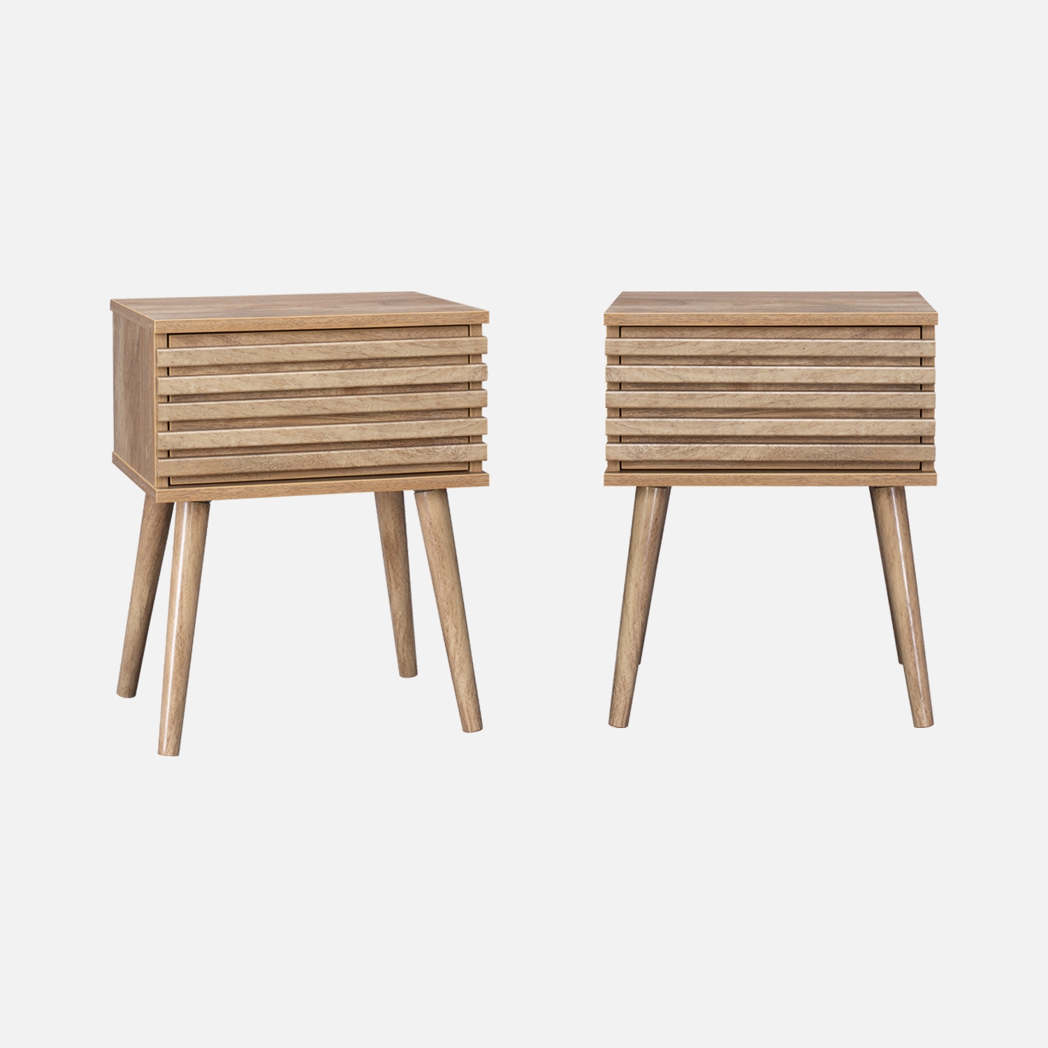 sweeek - Mesita de noche estilo escandinavo efecto madera, set de 2 , Madere , 29x40x50