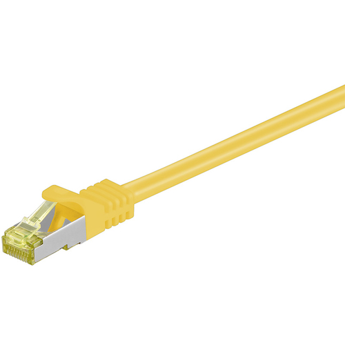 Goobay – Lote de 3 cables de red CAT 7 S/FTP (PIMF) LSZH sin alógeno 2 x RJ45 Cat 6a 50 cm amarillo