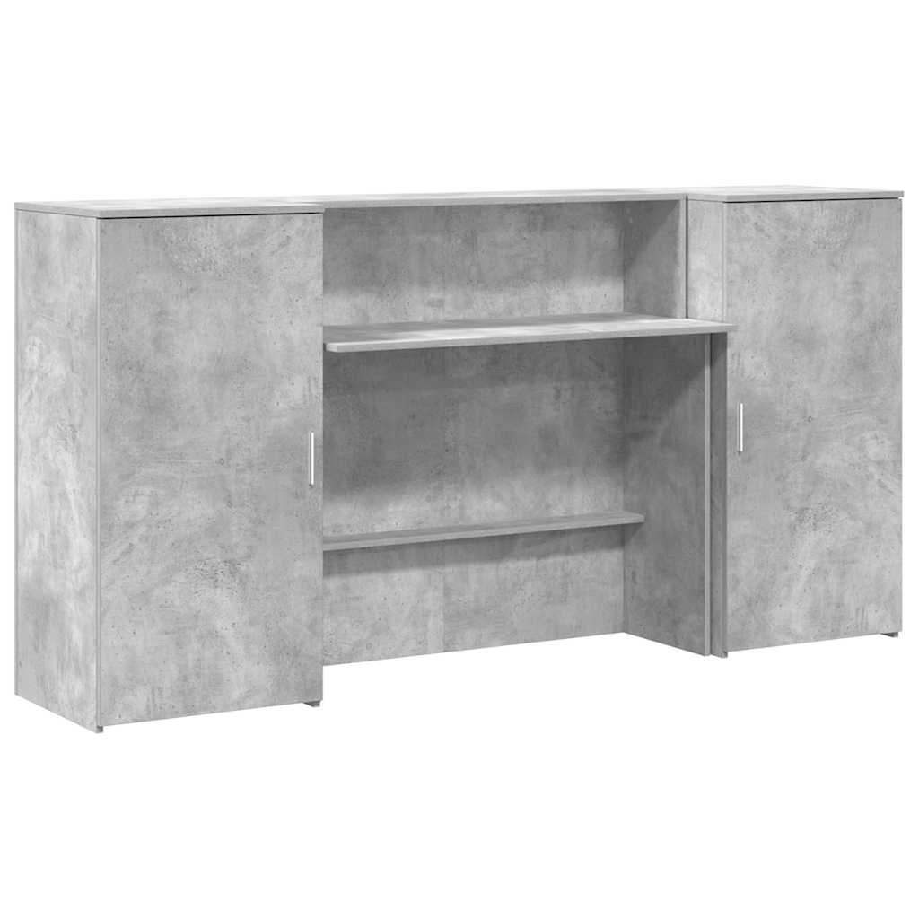 vidaXL Mostrador de recepción gris hormigón 200x50x103,5 cm