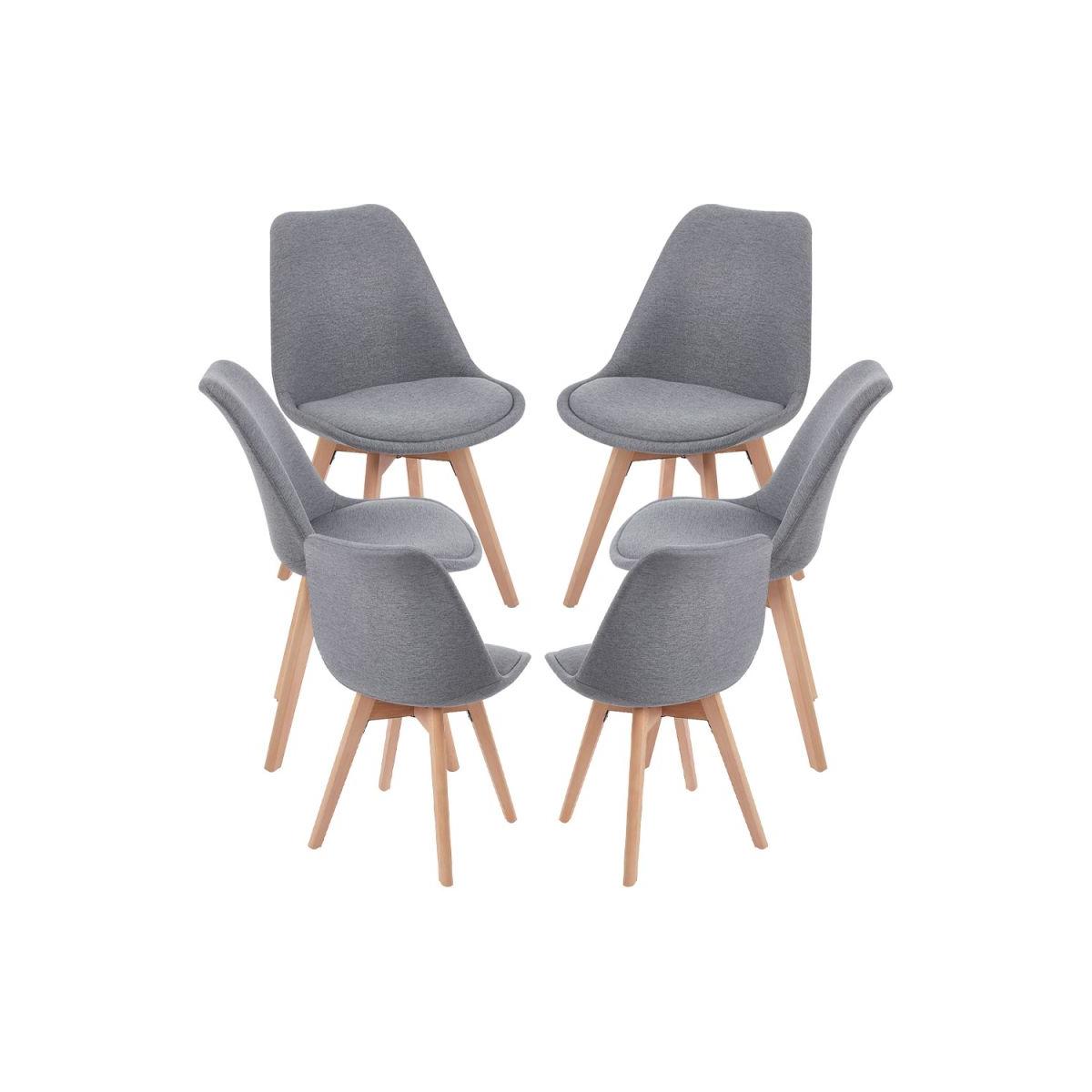Regalos Miguel - Packs Sillas Comedor - Pack 6 Sillas Synk Tela - Gris oscuro