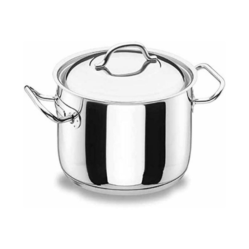 LACOR Olla Lacor con tapa profesional inoxidable | Capacidad 6,5 L | Ø 24 cm | Olla de acero inoxidable