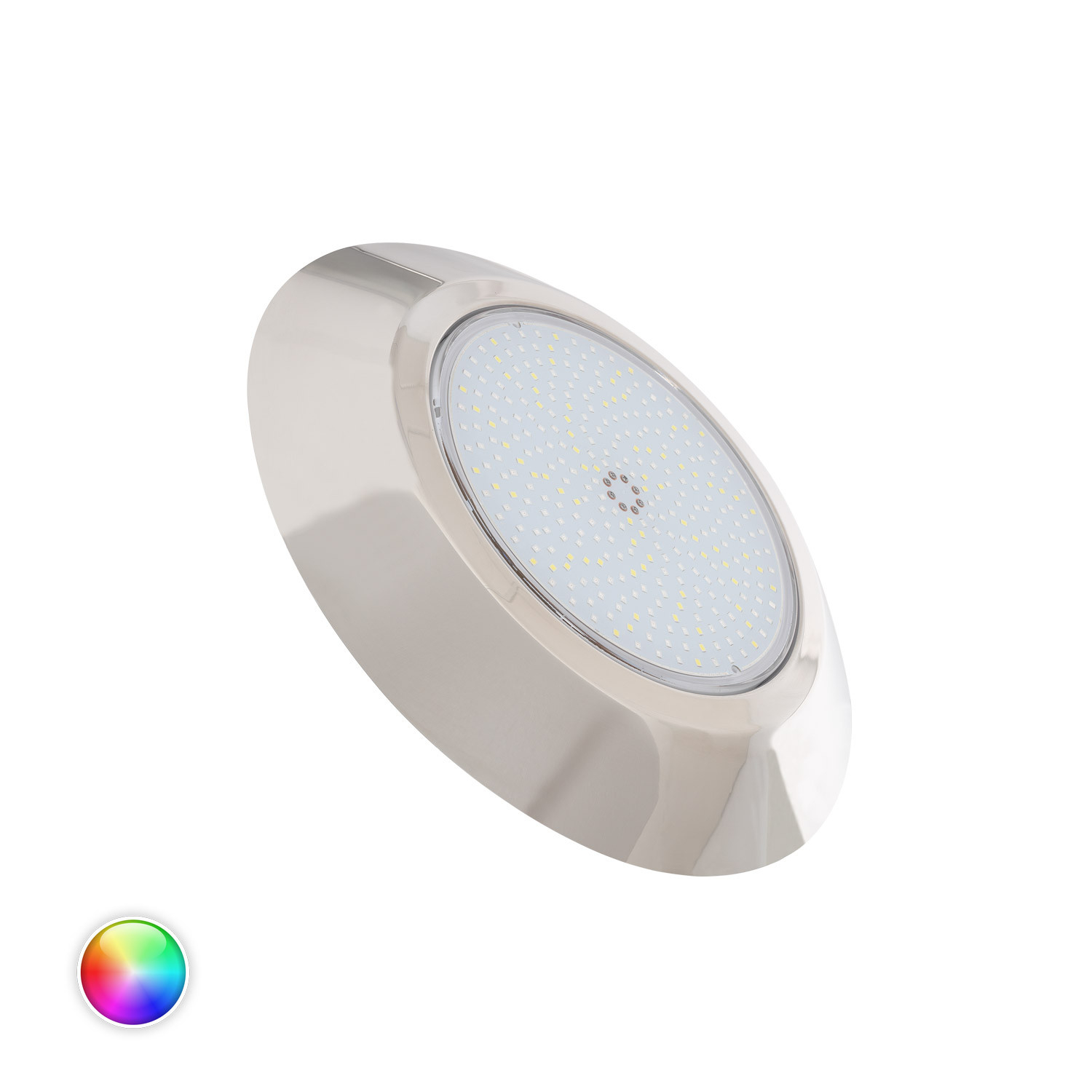 Ledkia Foco Piscina Superficie LED RGBW Sumergible 12V DC IP68 Acero Inoxidable 24W RGBW