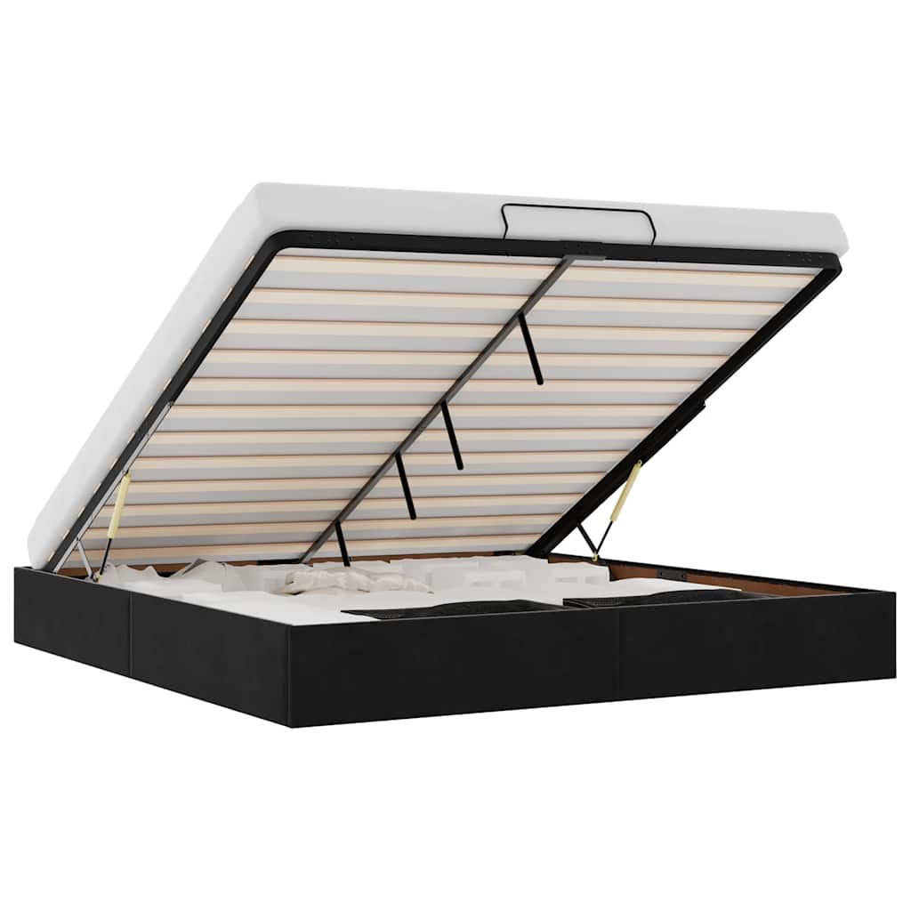 vidaXL Estructura cama otomana sin colchón terciopelo negra 200x200 cm