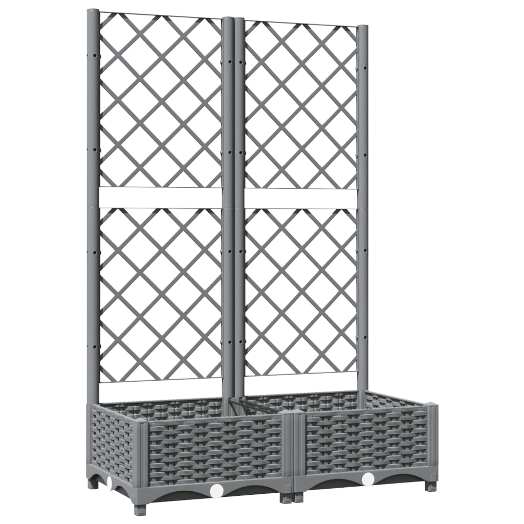 vidaXL Jardinera con enrejado PP 80x40x121,5 cm Color Gris oscuro,  Marrón,  Negro y mas