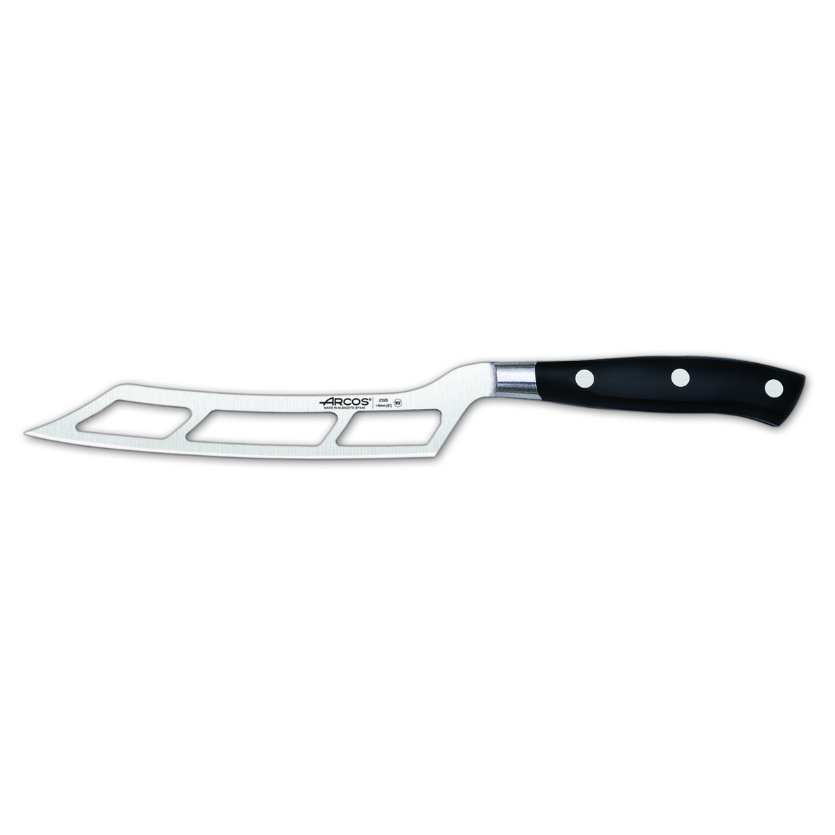 Cuchillo para Queso Arcos Riviera 232800 de Acero Nitrum, con Mango de Polioximetileno y 14.5 cm de Hoja en estuche