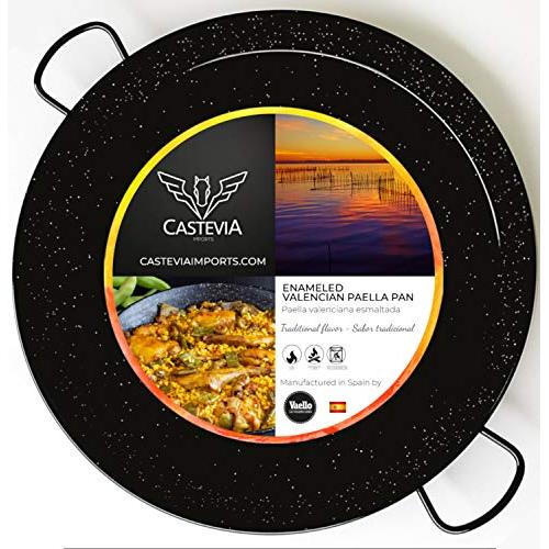 paellera tradicional de acero esmaltado ø38cm (8 personas). vaello